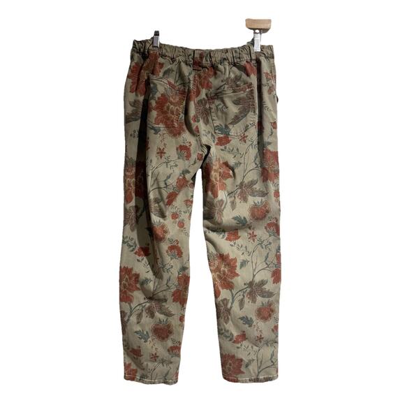 Soft Surroundings Womens Medium Floral Stretch Preppy Cottage Retro Chino Khaki - Picture 3 of 6
